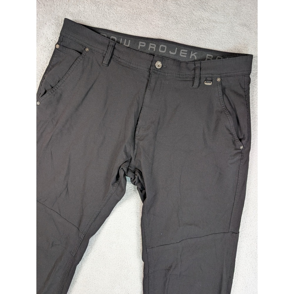 Projek Raw Mens Pants Black Size 38 Straight Leg Rayon Nylon Spandex Blend